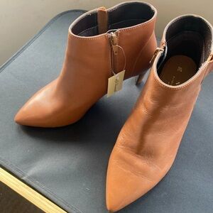 next Tan Pointed Toe Side-Zip Ankle Booties